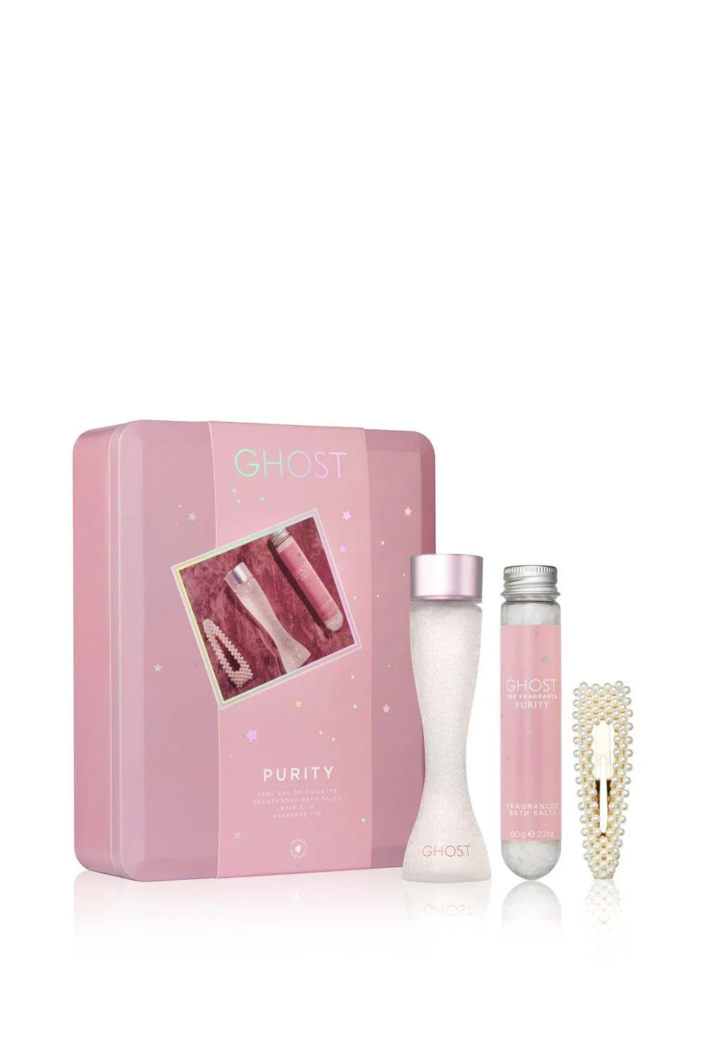 Ghost Purity EDT 30ml Spray/Bath Salt 60g/ Hair Clip