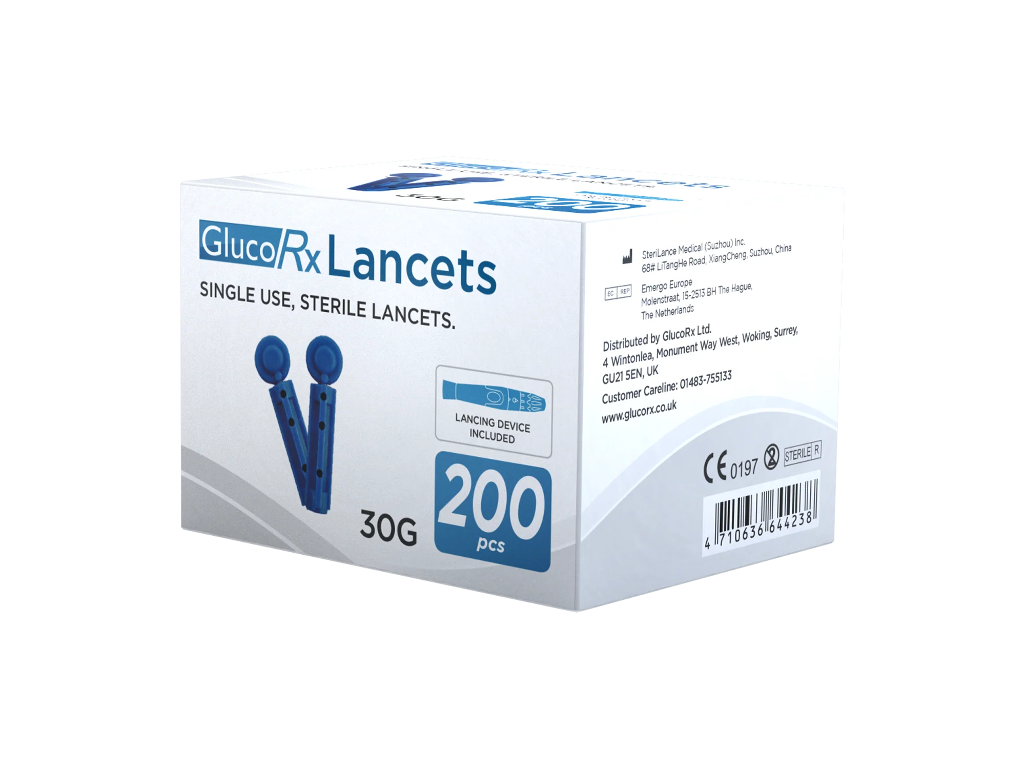 GlucoRx Lancets | Pack of 200 30G