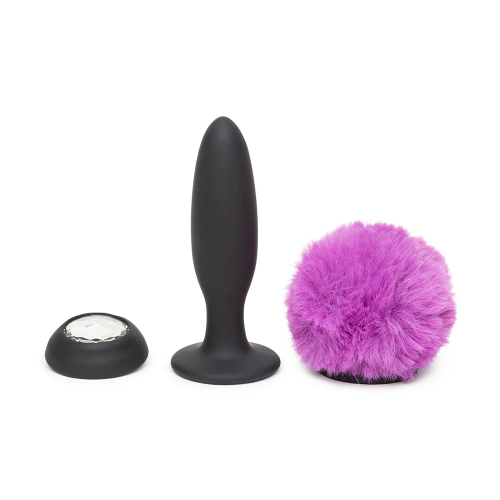 Happy Rabbit Rechargeable Vibrating Butt Plug Medium - Black/Pink - Image 3