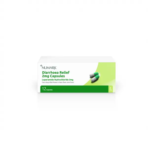 Numark Diarrhoea Relief 2mg Capsules Loperamide Hydrochloride 2mg - 12's