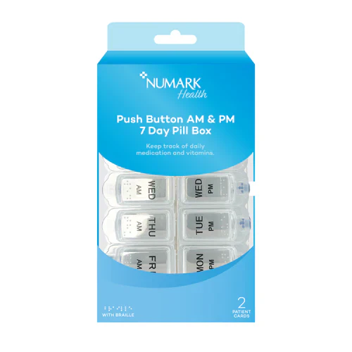 Numark Push Button AM & PM Day Pill Box
